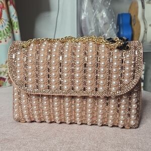 NWT Houses Of Harlow Pearl And Cristal Crossbody Bag Pink